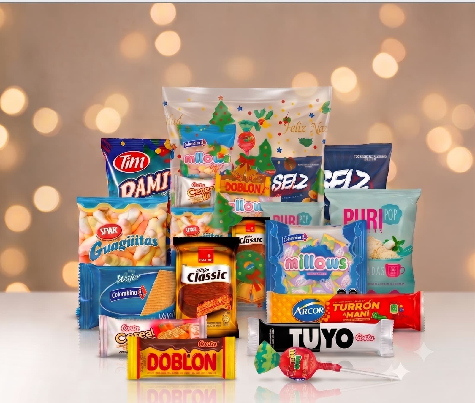 Bolsa Clásica transparente con dulces